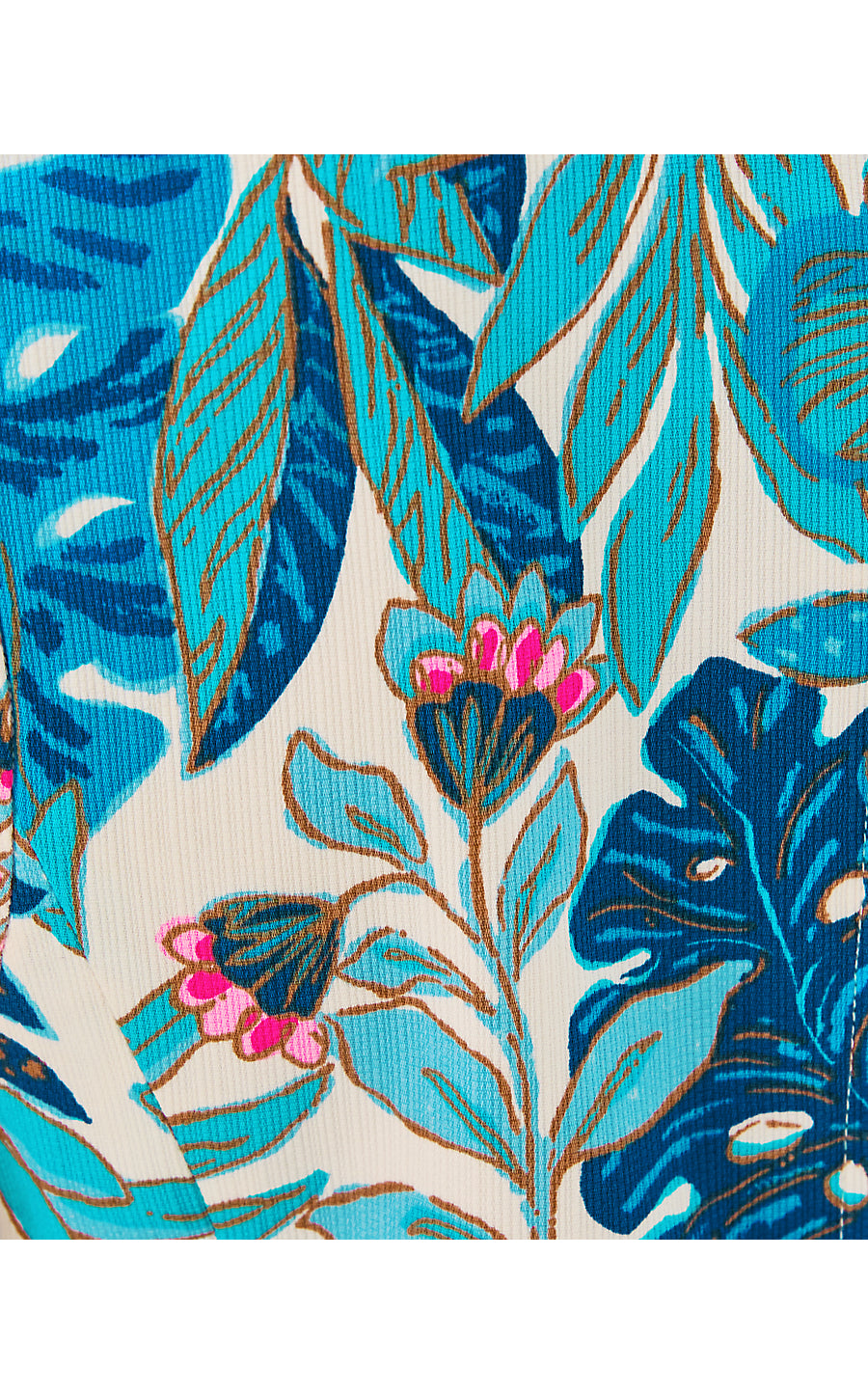 JUNO STRETCH SHIFT, BREEZY AQUA BEST FRONDS FOREVER ENGINEERED SHIFT