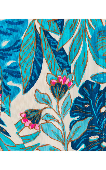 JUNO STRETCH SHIFT, BREEZY AQUA BEST FRONDS FOREVER ENGINEERED SHIFT