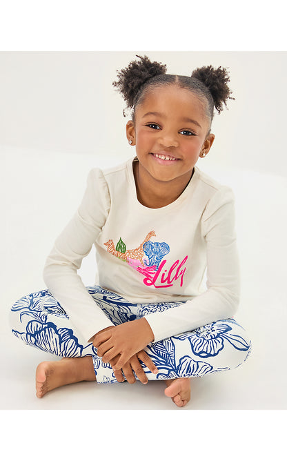 MINI JANSEN LONG SLEEVED DRESS, MULTI ENDLESS ANIMALS SUMMER GRAPHIC CHILDRENS