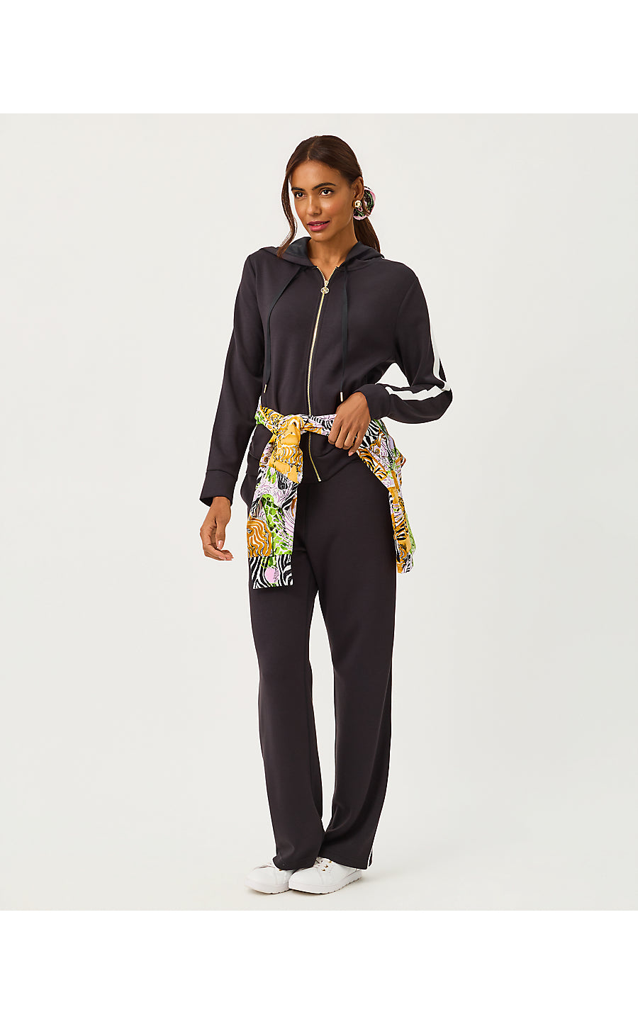 FENELLA ZIP-UP HOODIE UPF 50+, NOIR