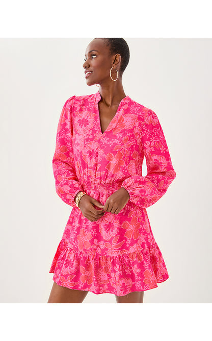 AXTON DRESS, SUN SHELL PINK BIG PARTY