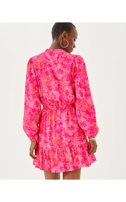 AXTON DRESS, SUN SHELL PINK BIG PARTY