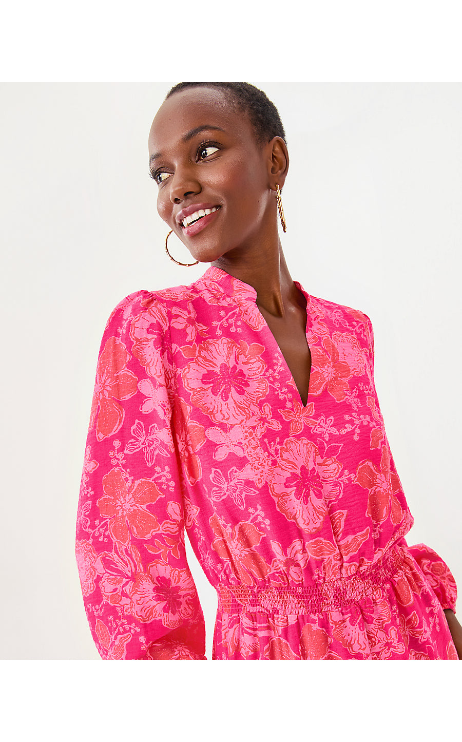 AXTON DRESS, SUN SHELL PINK BIG PARTY