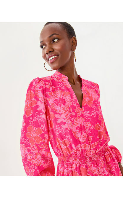 AXTON DRESS, SUN SHELL PINK BIG PARTY