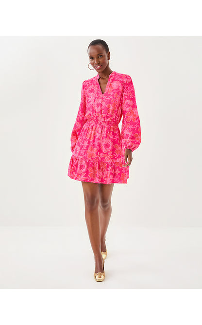 AXTON DRESS, SUN SHELL PINK BIG PARTY