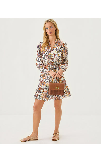 AXTON EYELET DRESS, COCONUT TAKE MEOWT