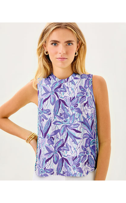 ANYA TOP, TROPICALIA PURPLE ELEPHANT IN THE BLOOM ENGINEERED BOTTOM