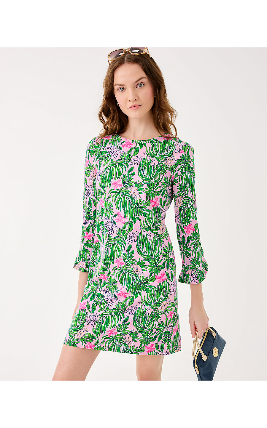 NICHOLE DRESS, CONCH SHELL PINK ROARING WITH JOY