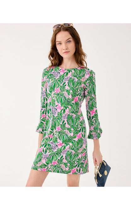 NICHOLE DRESS, CONCH SHELL PINK ROARING WITH JOY