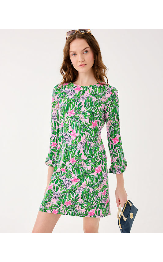 NICHOLE DRESS, CONCH SHELL PINK ROARING WITH JOY