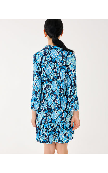 DELANY DRESS, LOW TIDE NAVY SEASHELL SPLENDOR