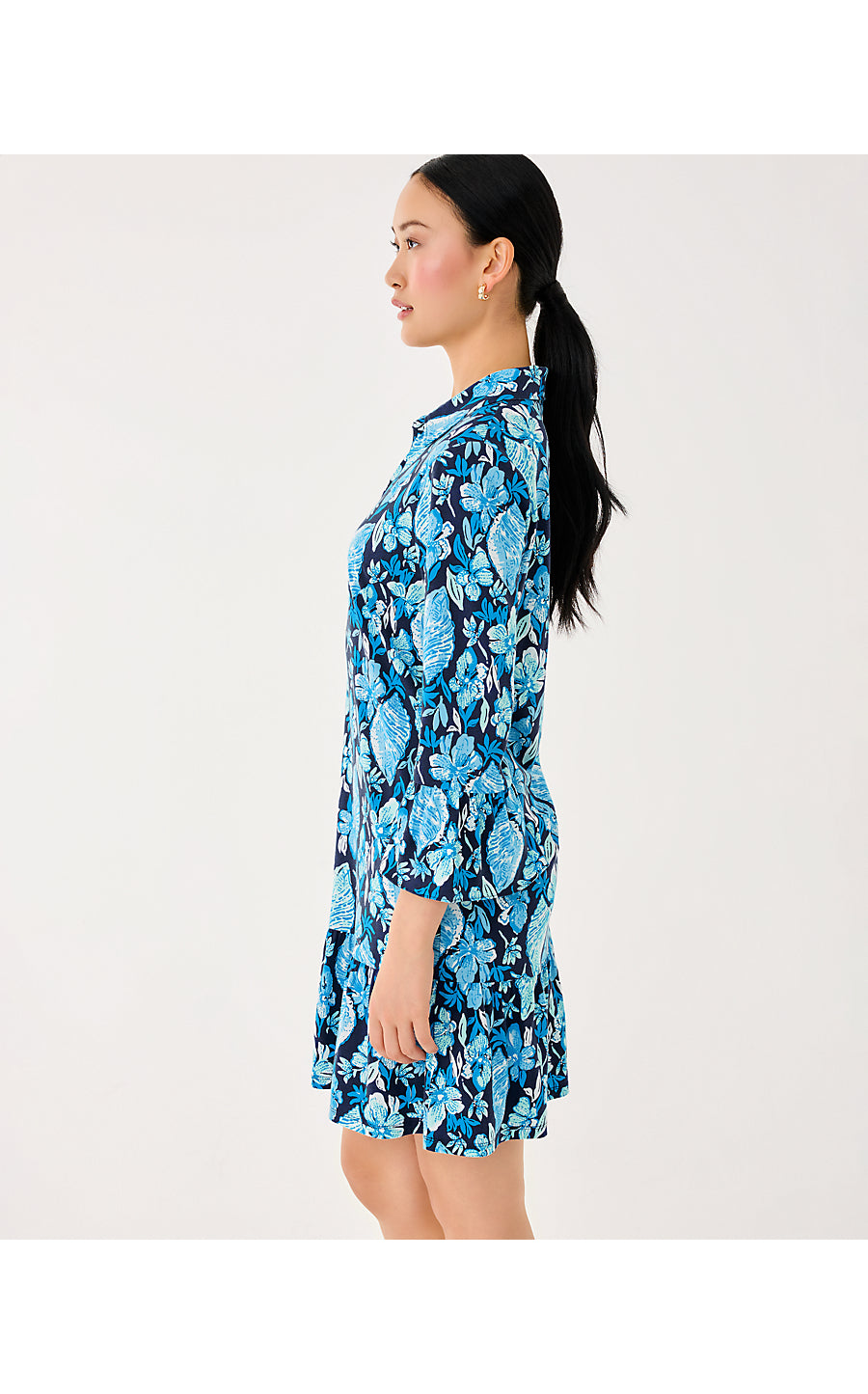 DELANY DRESS, LOW TIDE NAVY SEASHELL SPLENDOR