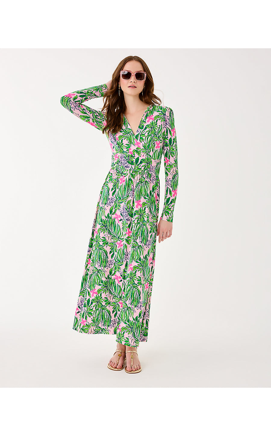 SOLENE MIDI DRESS, CONCH SHELL PINK ROARING WITH JOY