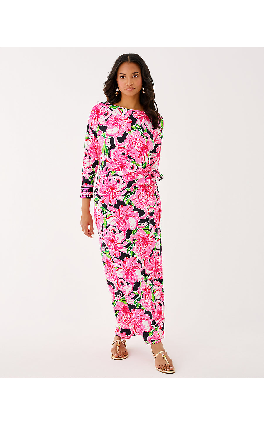 DEMY MAXI DRESS, ONYX PARTY ALL THE TIME ENGINEERED KNIT MAXI