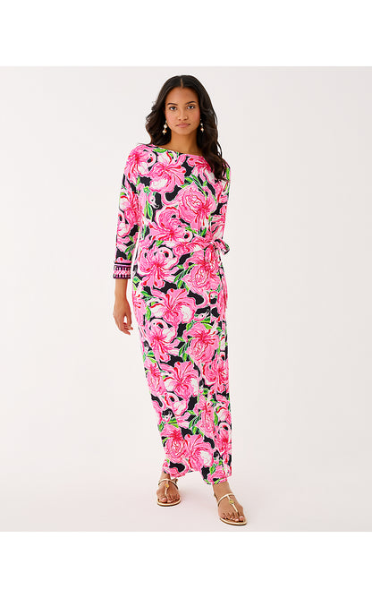 DEMY MAXI DRESS, ONYX PARTY ALL THE TIME ENGINEERED KNIT MAXI
