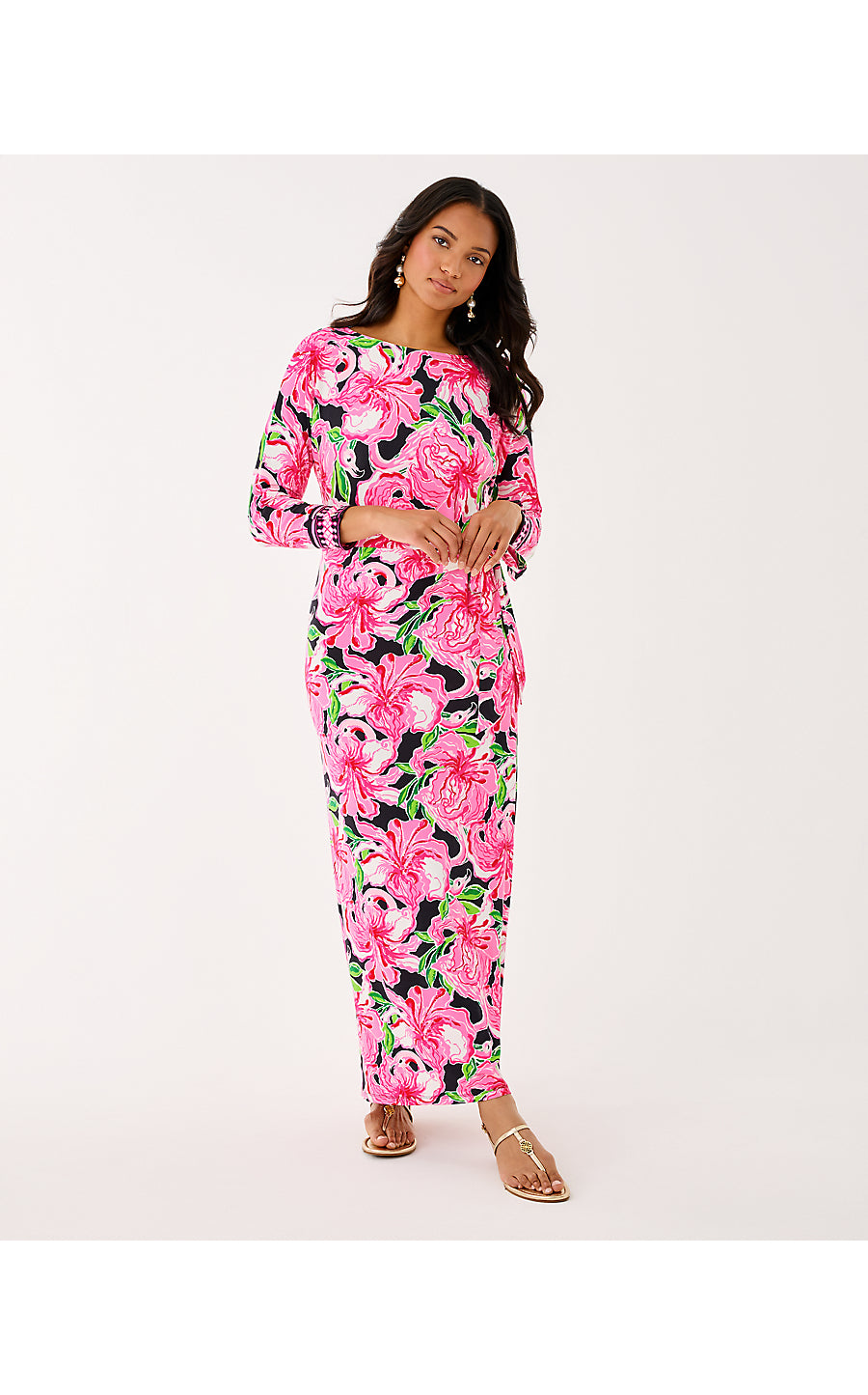 DEMY MAXI DRESS, ONYX PARTY ALL THE TIME ENGINEERED KNIT MAXI