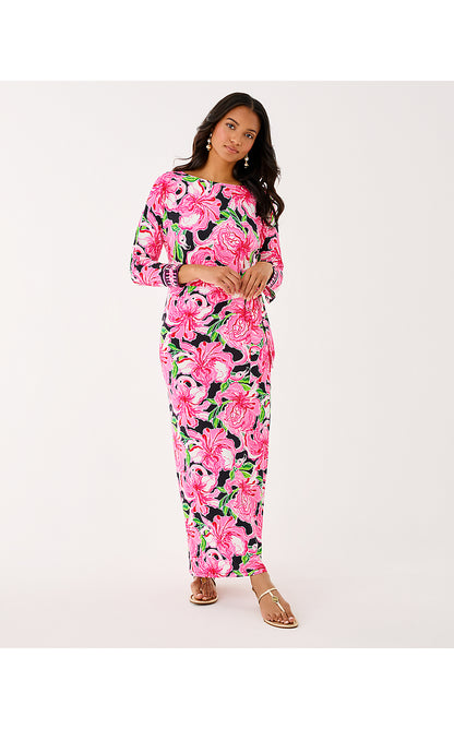 DEMY MAXI DRESS, ONYX PARTY ALL THE TIME ENGINEERED KNIT MAXI