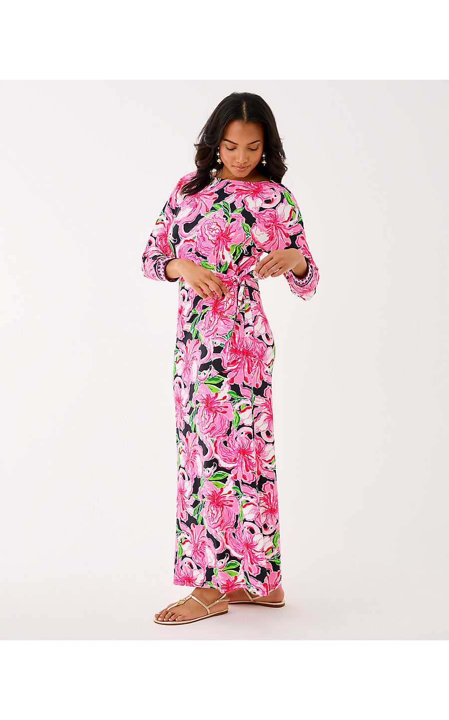 DEMY MAXI DRESS, ONYX PARTY ALL THE TIME ENGINEERED KNIT MAXI