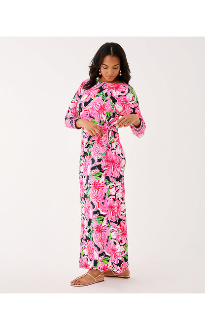 DEMY MAXI DRESS, ONYX PARTY ALL THE TIME ENGINEERED KNIT MAXI