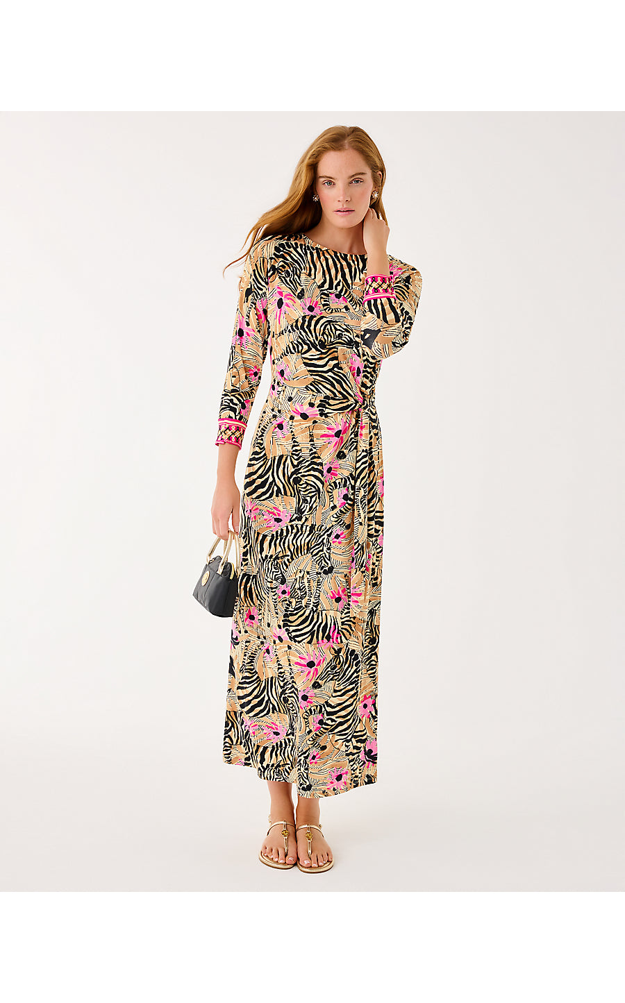 DEMY MAXI DRESS, RUTABAGA EL MOROCCO ENGINEERED KNIT MAXI DRESS