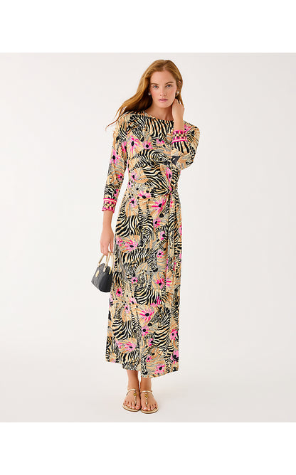 DEMY MAXI DRESS, RUTABAGA EL MOROCCO ENGINEERED KNIT MAXI DRESS