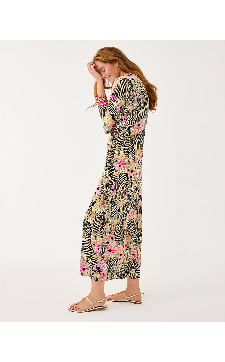 DEMY MAXI DRESS, RUTABAGA EL MOROCCO ENGINEERED KNIT MAXI DRESS