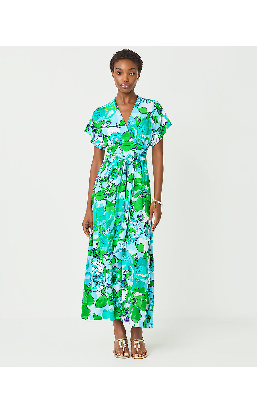 KEENAN MAXI DRESS, CAPRI BLUE ROUSSEAUS ROSES