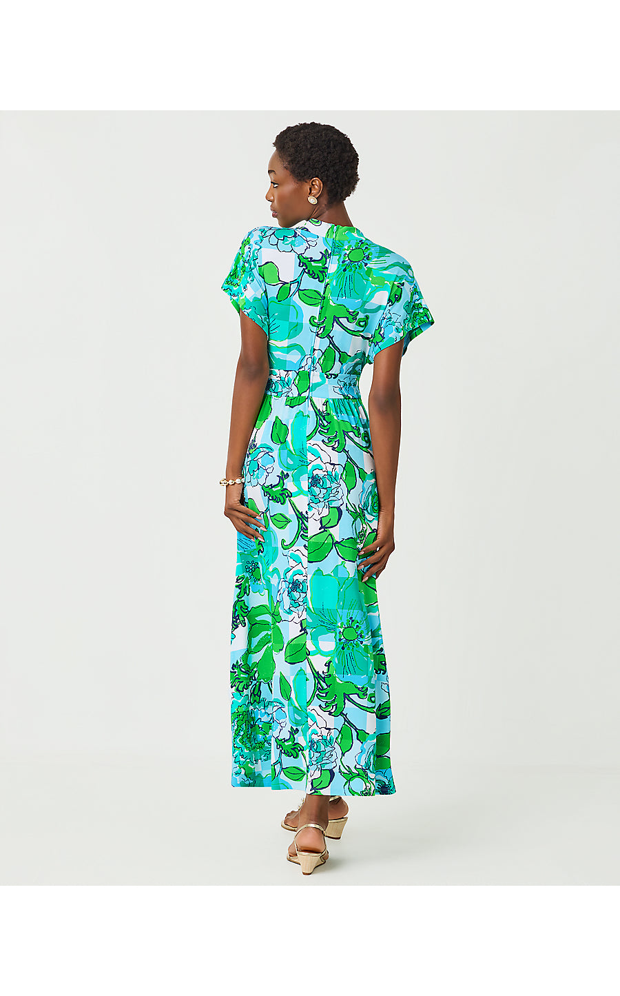 KEENAN MAXI DRESS, CAPRI BLUE ROUSSEAUS ROSES