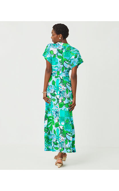 KEENAN MAXI DRESS, CAPRI BLUE ROUSSEAUS ROSES