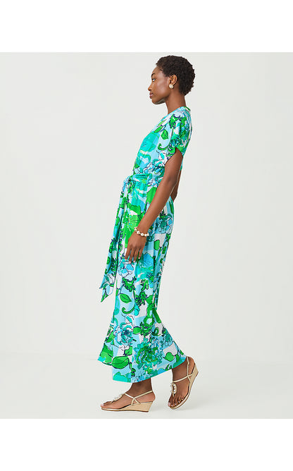KEENAN MAXI DRESS, CAPRI BLUE ROUSSEAUS ROSES