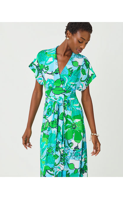 KEENAN MAXI DRESS, CAPRI BLUE ROUSSEAUS ROSES