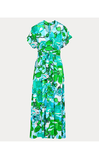 KEENAN MAXI DRESS, CAPRI BLUE ROUSSEAUS ROSES