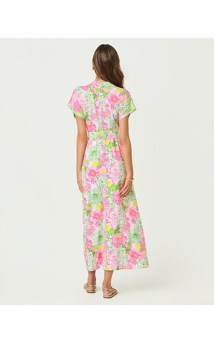 KEENAN MAXI DRESS, RESORT WHITE MUM PATCH ENGINEERED KNIT DRESS