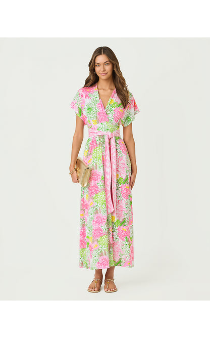 KEENAN MAXI DRESS, RESORT WHITE MUM PATCH ENGINEERED KNIT DRESS