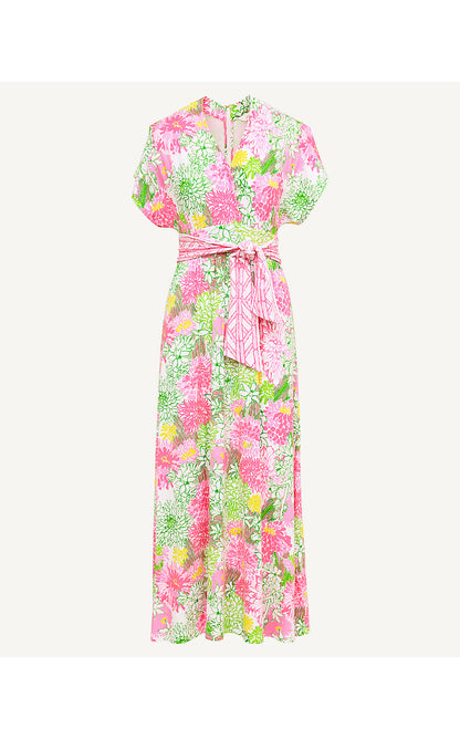 KEENAN MAXI DRESS, RESORT WHITE MUM PATCH ENGINEERED KNIT DRESS