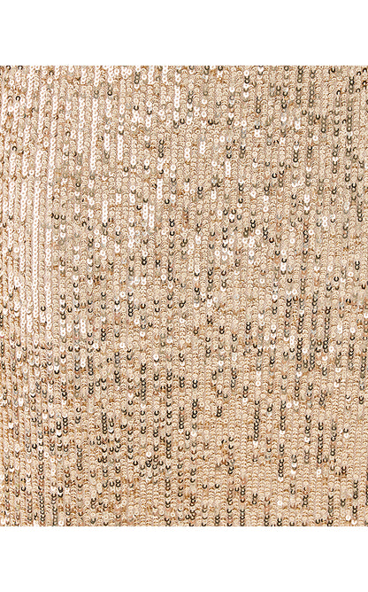 AYLIN SEQUIN MIDI DRESS, GOLD METALLIC TREASURE BOX SEQUIN KNIT