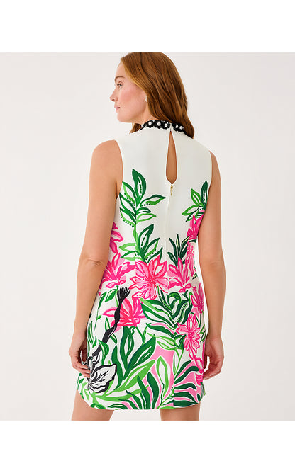 KATHANI STRETCH DRESS, COCONUT PRANCING IN THE MOONLIGHT ENGINEERED WOVEN DRESS