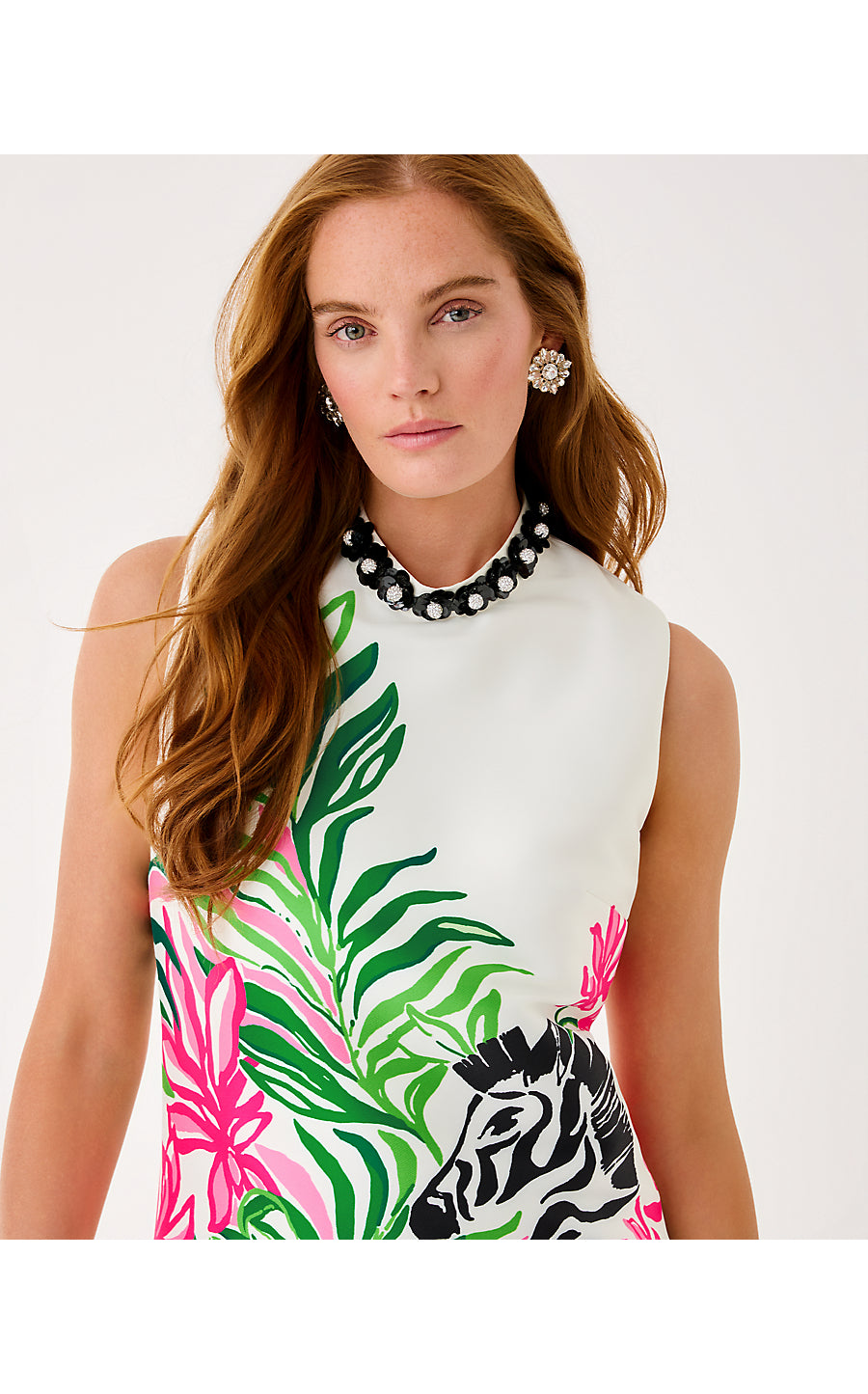 KATHANI STRETCH DRESS, COCONUT PRANCING IN THE MOONLIGHT ENGINEERED WOVEN DRESS