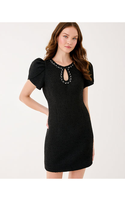 EMMYLOU BOUCLE DRESS, NOIR CHIC CHICK BOUCLE