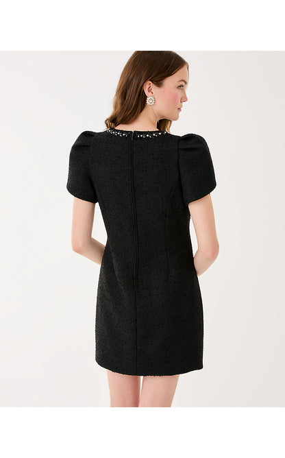 EMMYLOU BOUCLE DRESS, NOIR CHIC CHICK BOUCLE