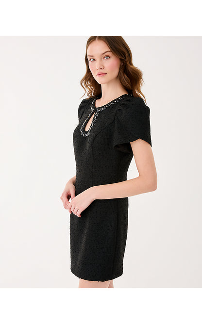EMMYLOU BOUCLE DRESS, NOIR CHIC CHICK BOUCLE