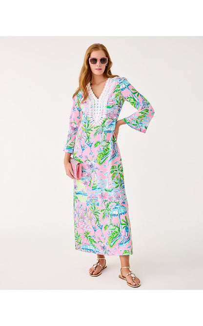 OCLEPPO MAXI CAFTAN, CONCH SHELL PINK OVERSIZED SUNNY DEE