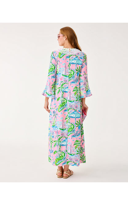OCLEPPO MAXI CAFTAN, CONCH SHELL PINK OVERSIZED SUNNY DEE