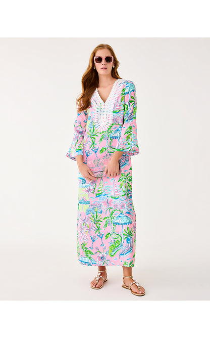 OCLEPPO MAXI CAFTAN, CONCH SHELL PINK OVERSIZED SUNNY DEE