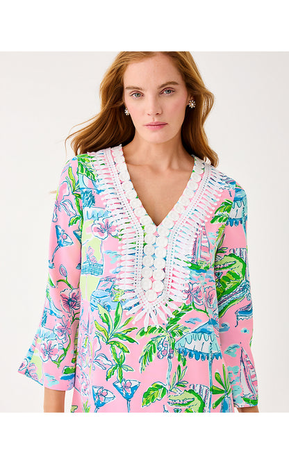 OCLEPPO MAXI CAFTAN, CONCH SHELL PINK OVERSIZED SUNNY DEE
