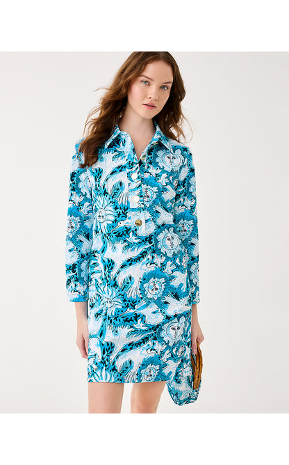 GABI DRESS, BELLEVUE BLUE LILLY GULLS