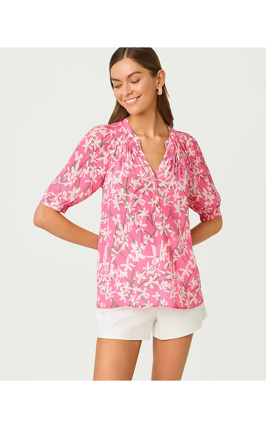 ELSA SHORT SLEEVE TOP, CONFETTI PINK LIZA