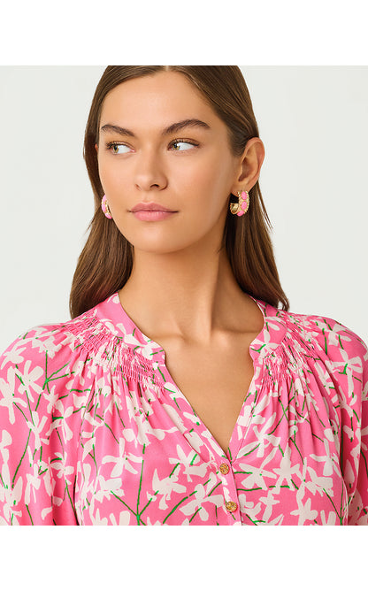 ELSA SHORT SLEEVE TOP, CONFETTI PINK LIZA
