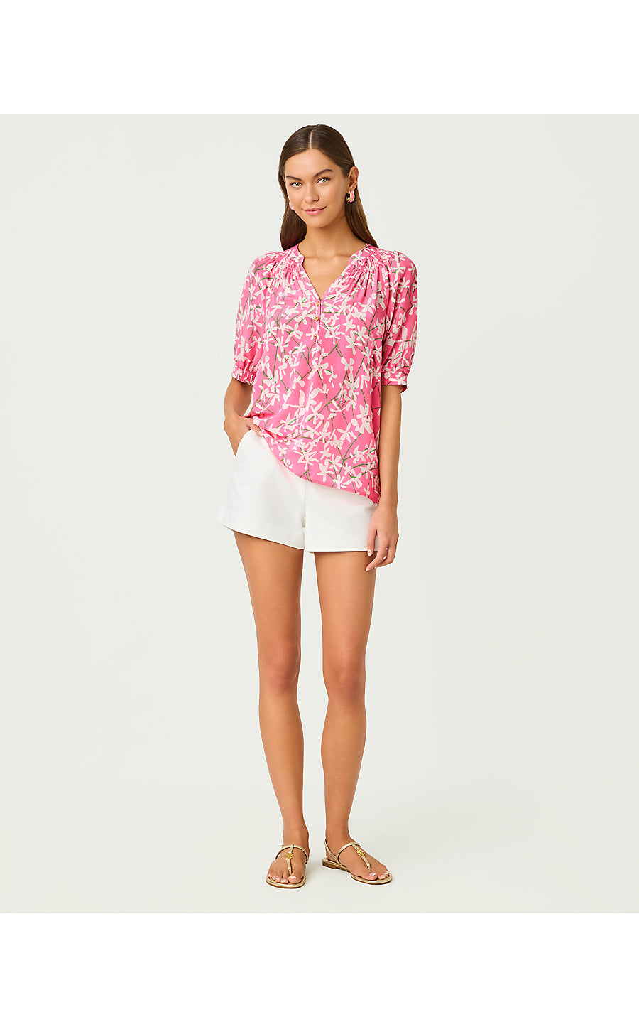 ELSA SHORT SLEEVE TOP, CONFETTI PINK LIZA
