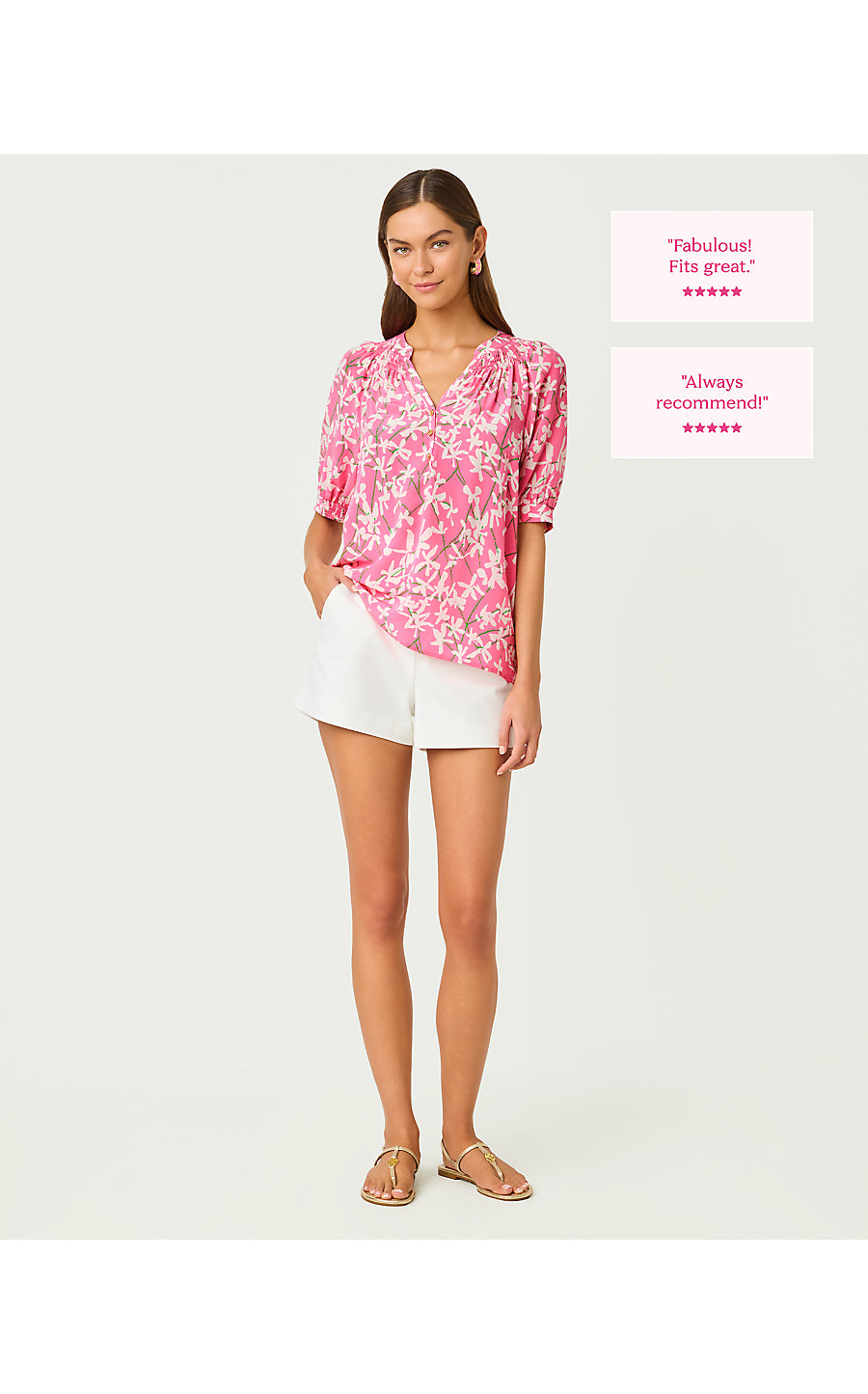ELSA SHORT SLEEVE TOP, CONFETTI PINK LIZA